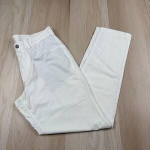 Redvanly Mens Bright White 5-Pockets Kent Pull-On Golf Trouser Pants Size L